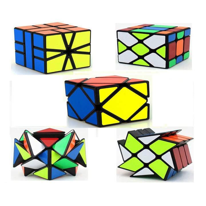 Trọn Bộ 5 Rubik Axis, Windmill, Fisher, Skewb, Square-1 - Rubik Biến Thể Cao Cấp Rèn Luyện Trí Não