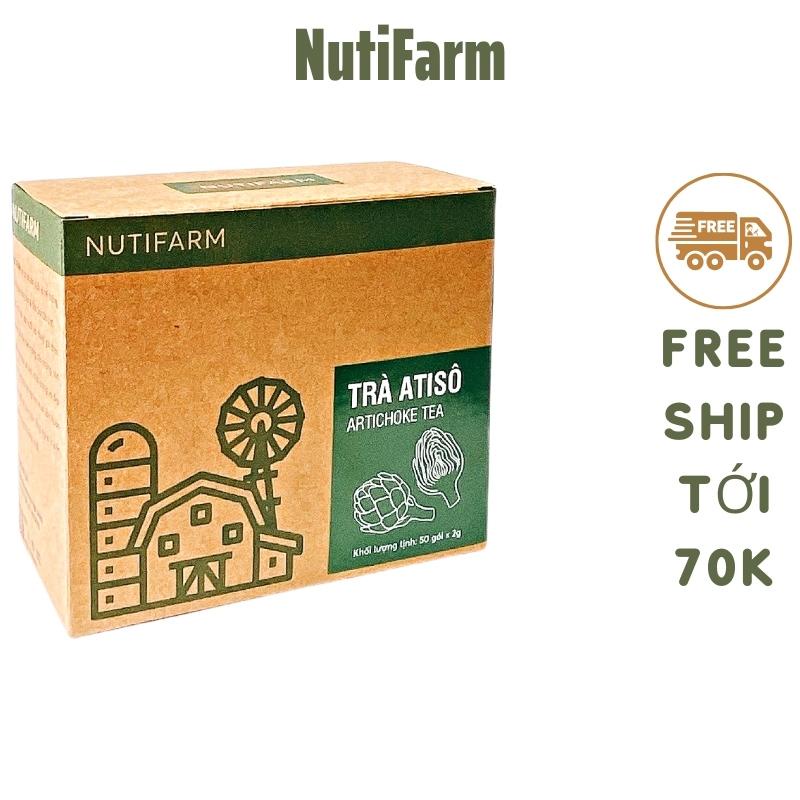 Trà atiso túi lọc đà lạt NutiFarm, hộp 50 tép, loại đặc biệt gồm 100% bông atiso