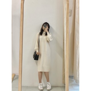 Váy len chất dày dáng dài