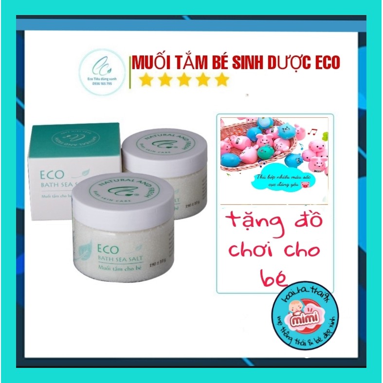 Muối Tắm Sinh Dược ECo-Nguyên liệu sạch lành, An Tâm Tắm Bé - lọ 200g- LÀM SẠCH, KHÁNG KHUẨN DA, GIẢM MẨN NGỨA, RÔM SẢY