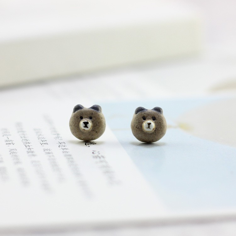 Khuyên tai line gấu thỏ vịt trang sức phụ kiện nữ phong cách bông tai Hàn Quốc dễ thương