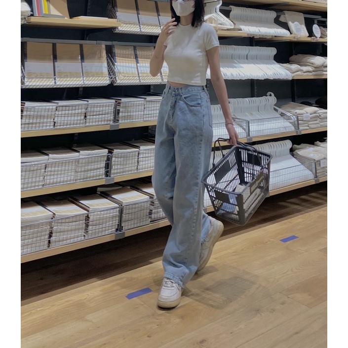 FLUTIE20 QUẦN JEANS ỐNG RỘNG HÀN QUỐC HOT TREND
