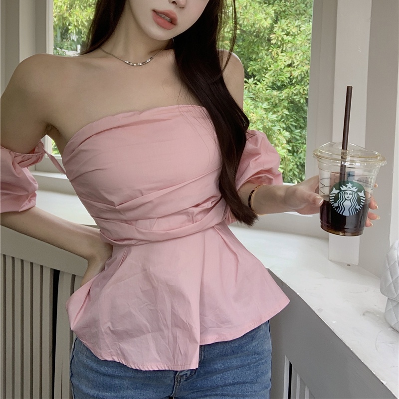 Áo Nữ Trễ Vai Ngắn Tay Thời Trang Quyến Rũ