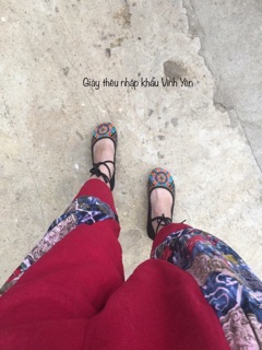 GIÀY THÊU BUỘC DÂY CỔ CHÂN