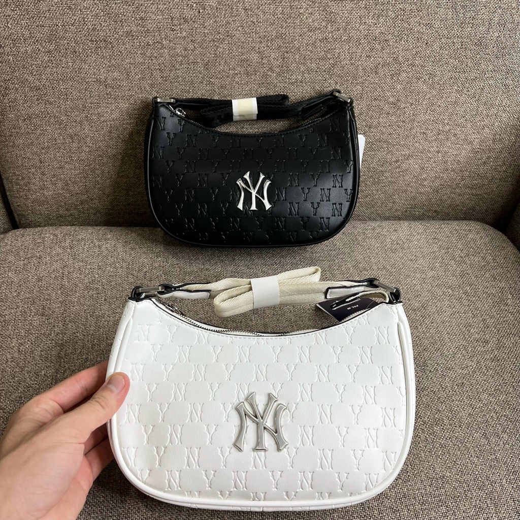 Túi Kẹp Nách  MLB NY Monogram Diamond Da In Chìm Full Tag Code