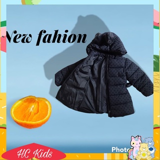 Áo khoác bé gái, áo phao trần bông siêu ấm họa tiết trái tim hàng xuất xịn cho bé hc kids