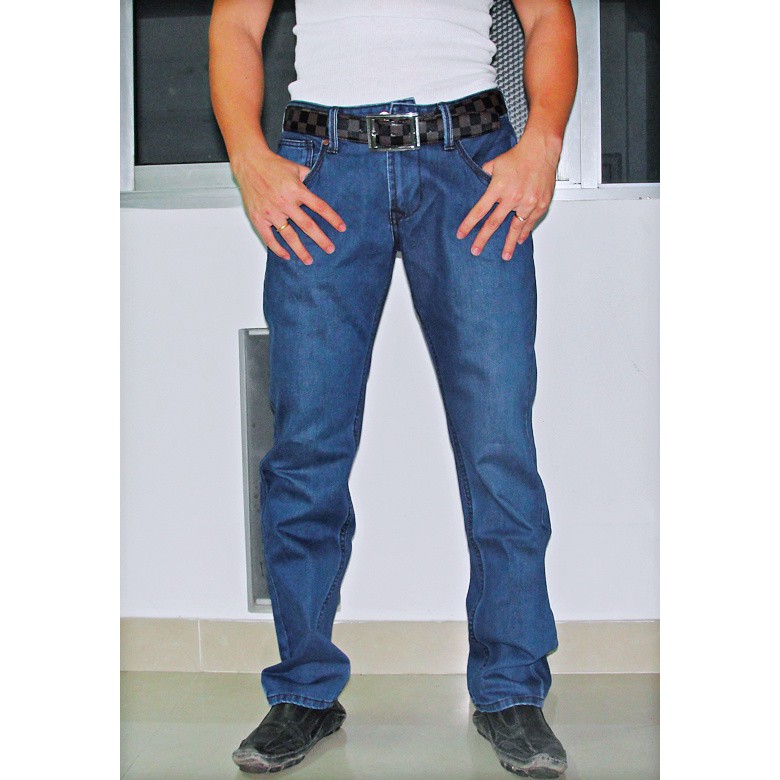 Quần jean nam trung niên co giãn ống suông bigsize đến 100kg