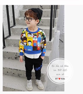 Bộ 3D vạt trắng bé trai