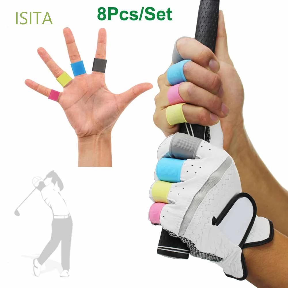 Set 8 vỏ bọc bảo vệ ngón tay khi chơi gôn bằng silicon nhiều màu chống trượt an toàn cho nam và nữ