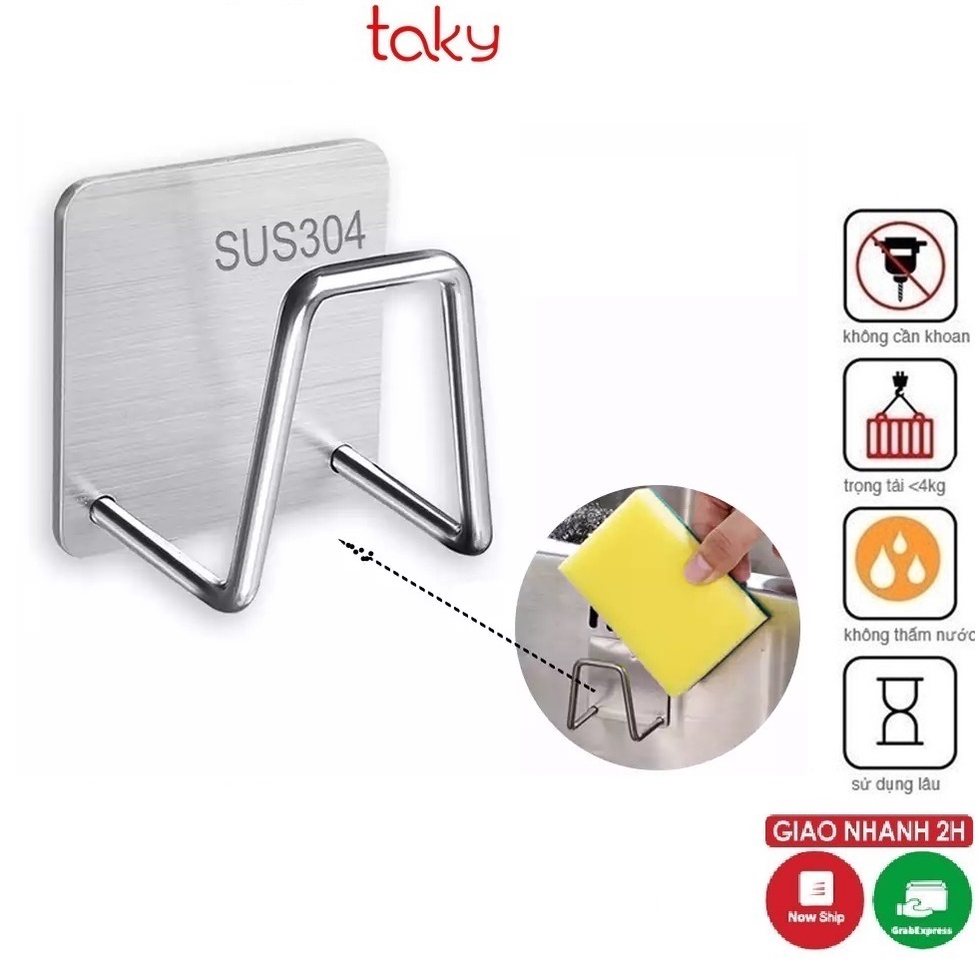 Móc Inox - Taky, Dán Tường Treo Vung Nồi, Giẻ Rưa Chén Bát, Xoong Nồi Chảo, Tiện Dụng Không Gian Bếp 2010