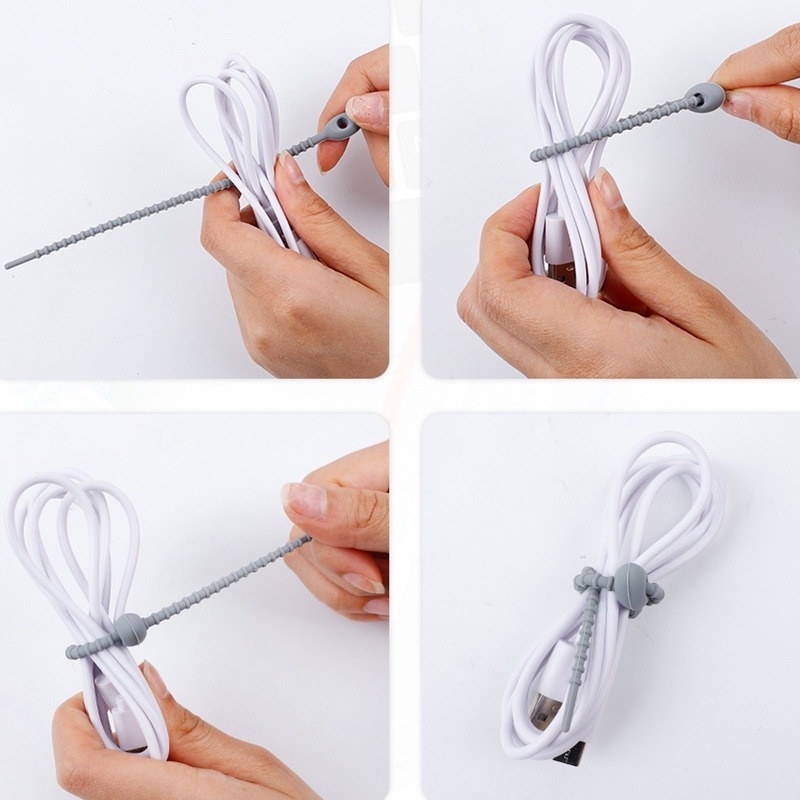 Set 6 Dây Quấn Dây Cáp Bằng Silicon Nhiều Màu Sắc Tiện Dụng