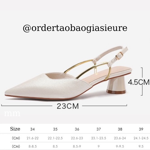 Giày sục mule satin xăng đan cao gót mũi nhọn đế dày hở gót vintage công sở 2022