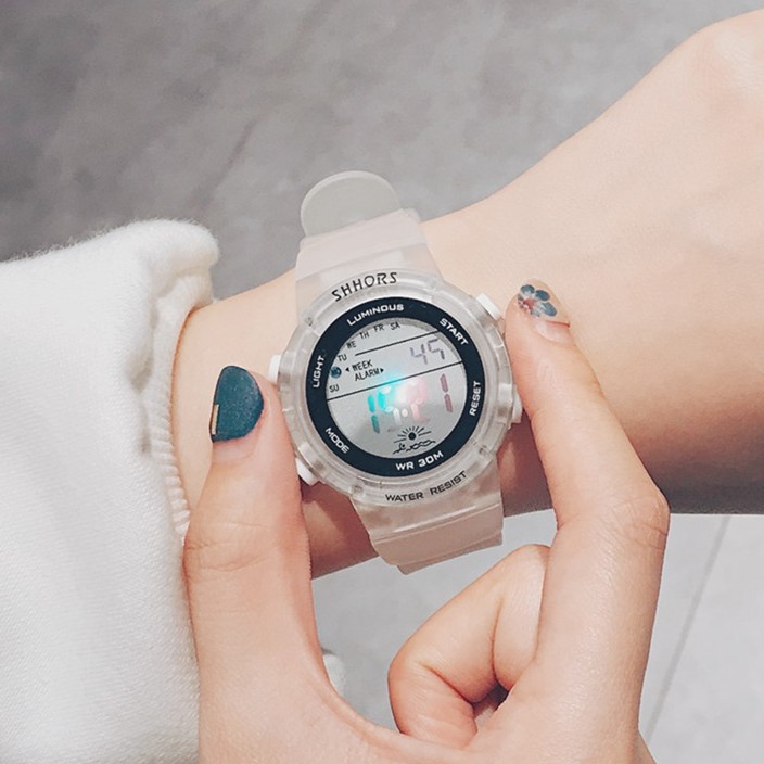 [Size nhỏ] Đồng hồ nữ thể thao Shhors hàng chính hãng dây cao su trong | BigBuy360 - bigbuy360.vn