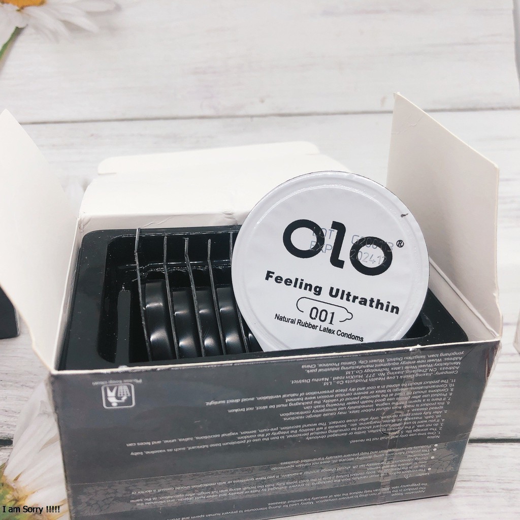 Bao cao su OLO 001 đen / bao cao su siêu mỏng 0.01mm, nhiều gel bôi trơn hộp 10 bcs - olo kéo dài thời gian quan hệ