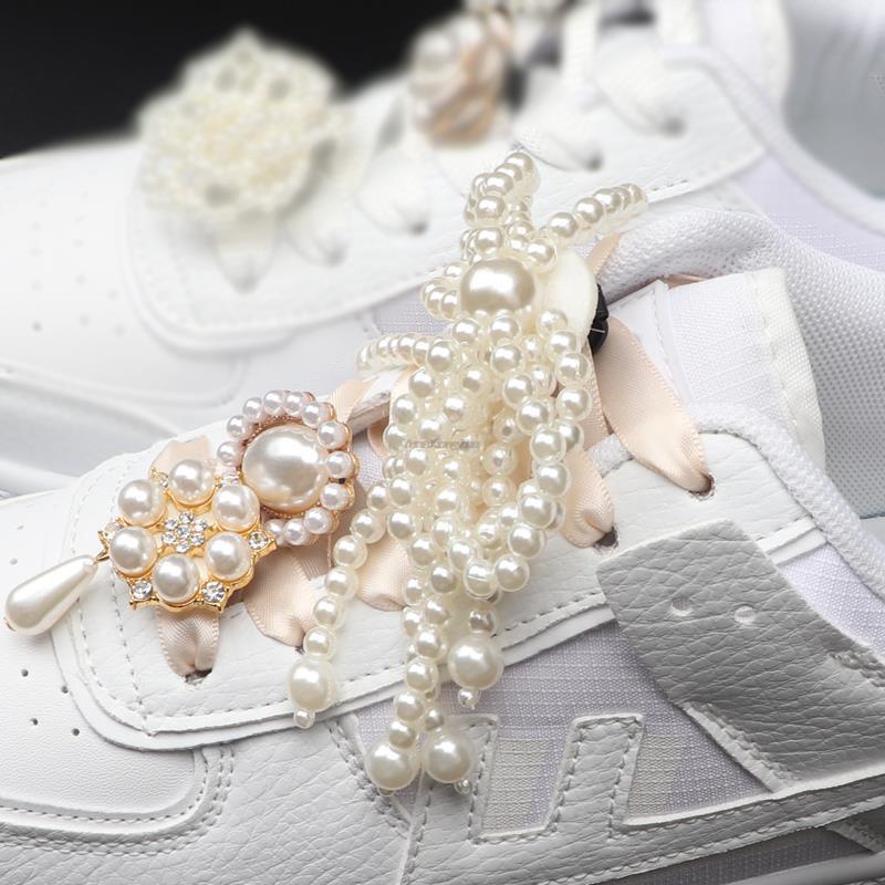 Phụ Kiện Trang Trí Dây Giày Đính Đá Ngọc Trai Sang Trọng DIY