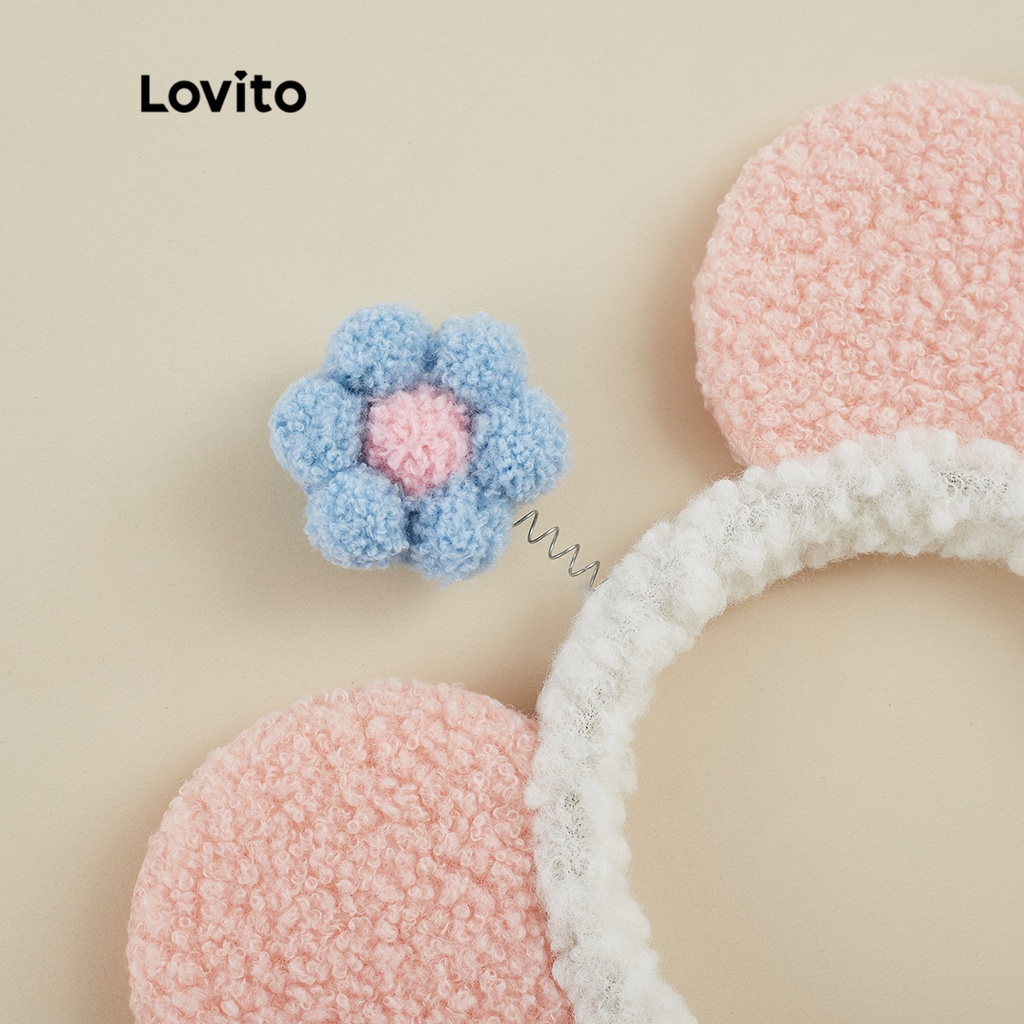 Băng đô Lovito vải hoa xinh xắn L26LD169 (màu trắng)