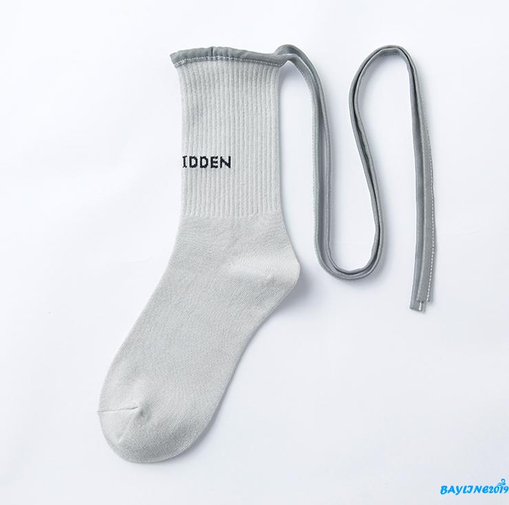 Tất Cotton Cổ Cao In Chữ Độc Đáo Thời Trang