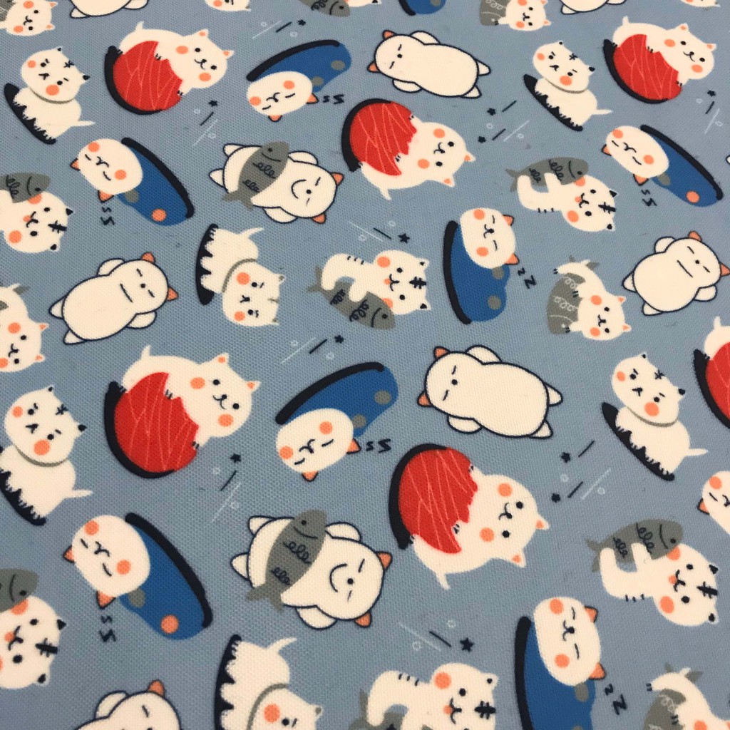 Vải phủ PVC may túi ví handmade hoạ tiết hoạt hình siêu dễ thương