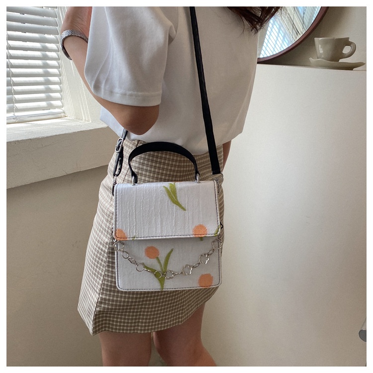 Túi xách JASMIN NOIR đeo chéo vải canvas phối dây xích thời trang cho nữ