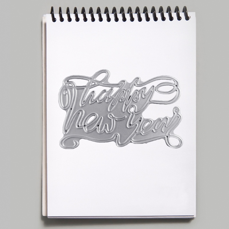 Khuôn cắt giấy làm từ kim loại hình chúc mừng năm mới trang trí scrapbook