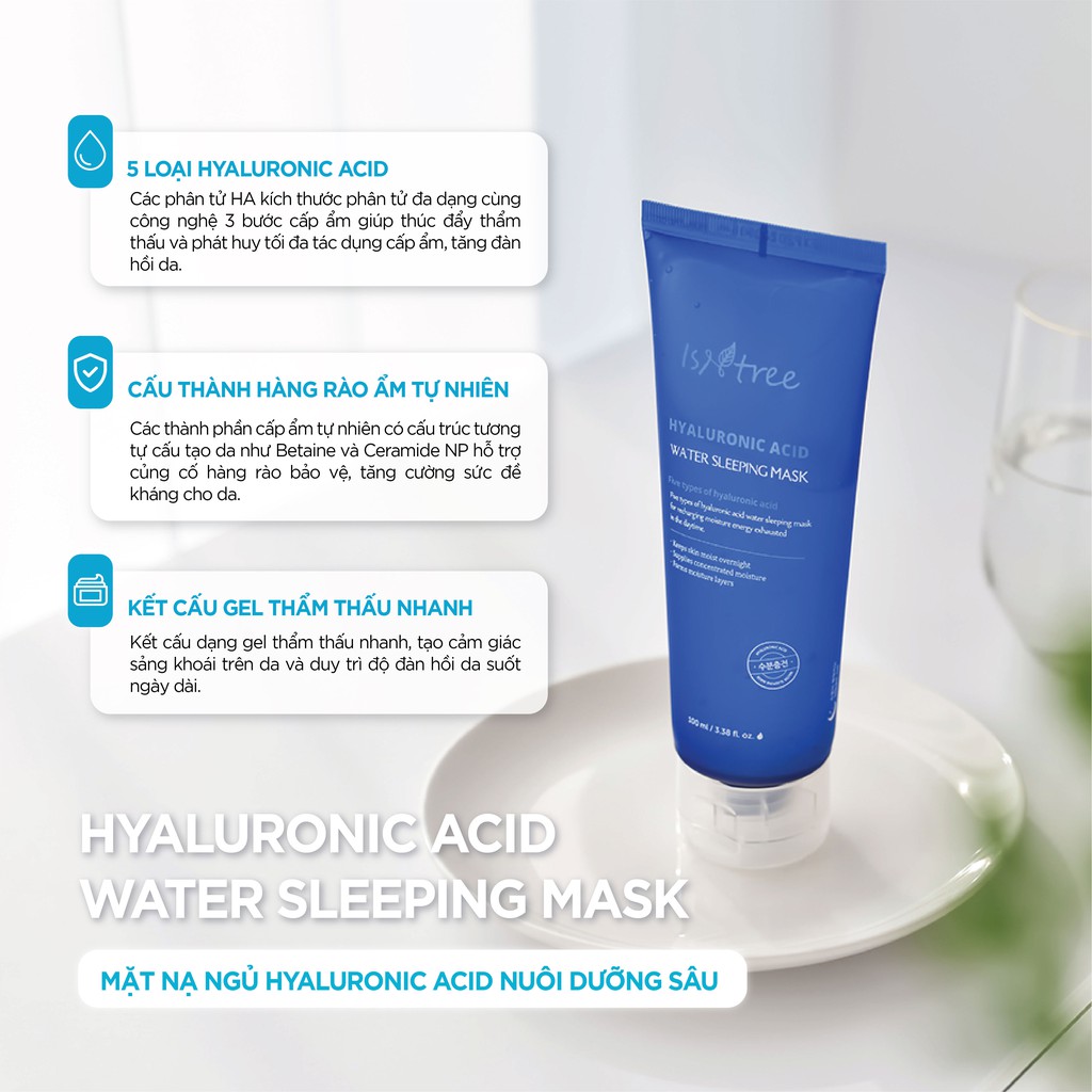 Mặt nạ ngủ ISNTREE HYALURONIC ACID WATER SLEEPING MASK