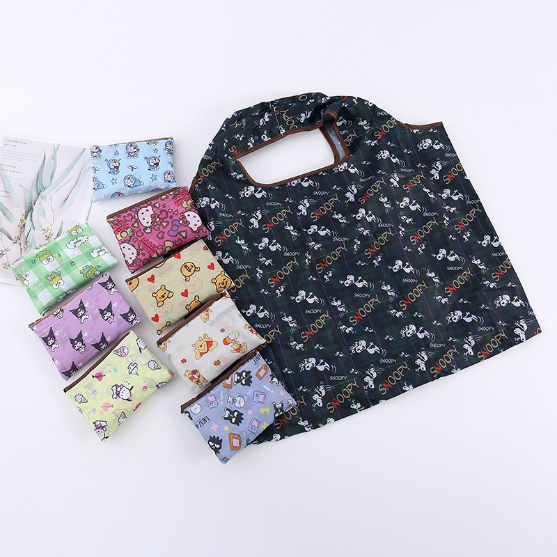 Túi Mua Sắm Gấp Gọn Thân Thiện Với Môi Trường In Hình Hoạt Hình 210D