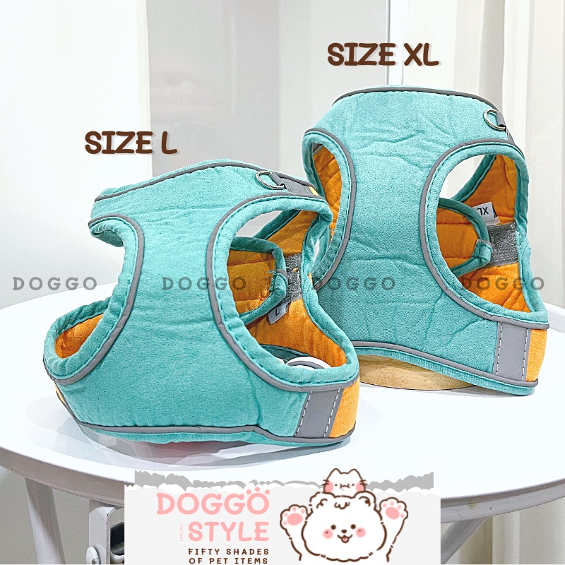 Dây Dắt Chó Mèo Đi Dạo Cao Cấp Dạng Yếm Khóa Dán Có Phản Quang Size Nhỏ Doggostyle - Yếm Dai Đai Thú Cưng