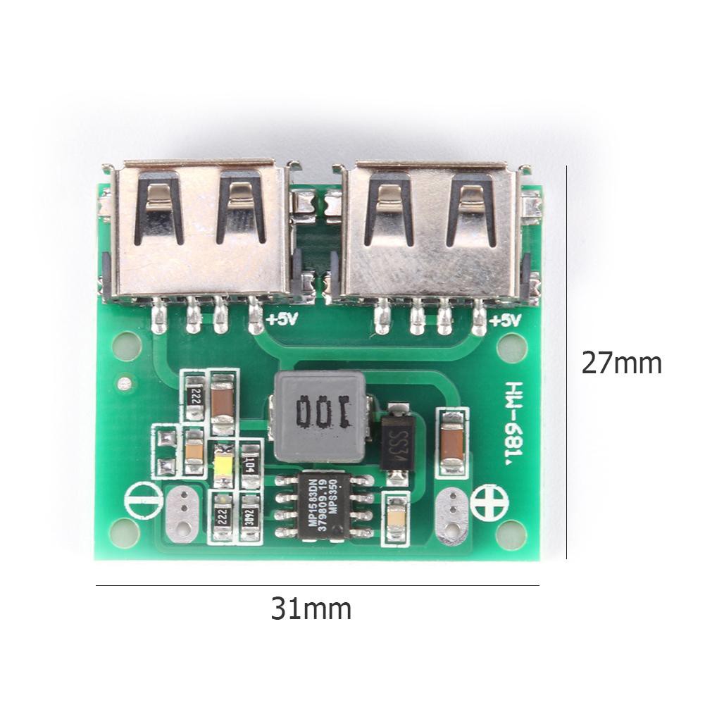 Mô-đun nguồn sạc đầu ra USB kép từ 9V 12V 24V đến 5V 3A DC-DC