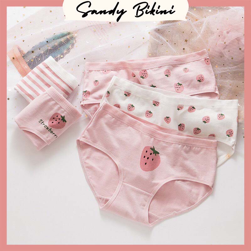 Quần Lót Cotton Hoạ Tiết Quả Dâu Cực Xinhh