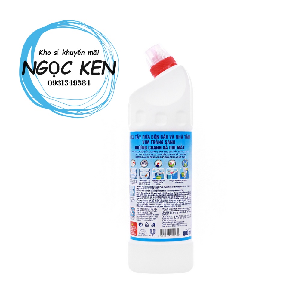 Nước tẩy bồn cầu Vim duyệt khuẩn hương chanh sả chai 450ml – Ngọc Ken Shop