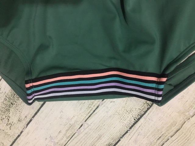 Bikini một mảnh liền thân olive sọc hông thể thao đi biển đẹp +AMS-XHIG01+ AMGOBET chính hãng Xhilaration