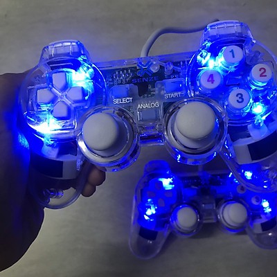 Tay cầm Game đôi Senze trong suốt đèn Led có rung