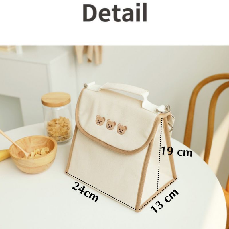 Túi xách bỉm sữa thời trang cao cấp, phong cách hàn quốc, giữ nhiệt tốt, họa tiết gấu thêu xinh xắn