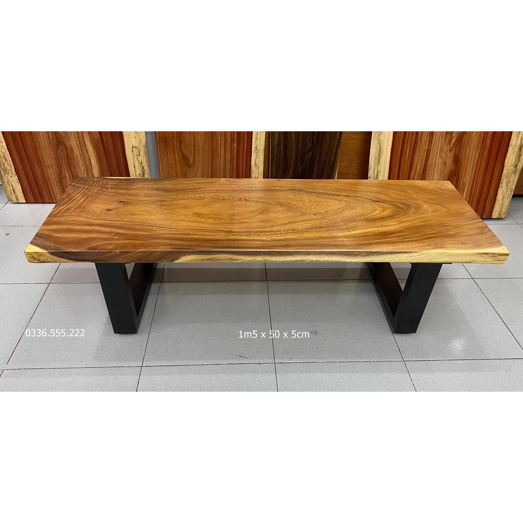 Mặt bàn làm việc gỗ me tây nguyên tấm dài 1,5m