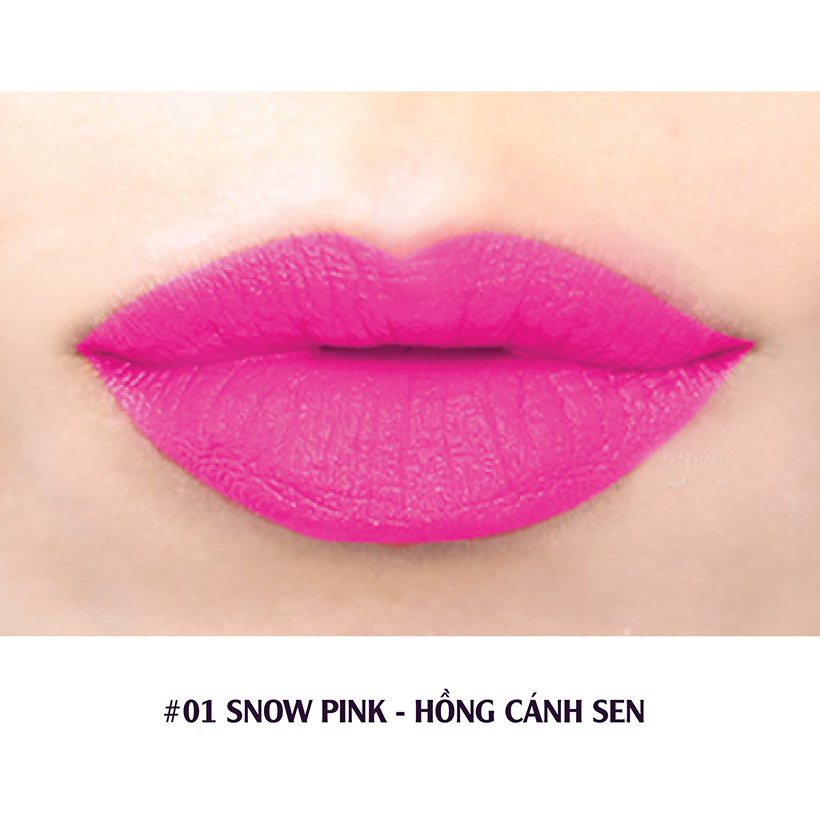 [01 hồng cánh sen]Son môi siêu lì Beauskin Luxury Darling Matte Hàn Quốc 3.5g