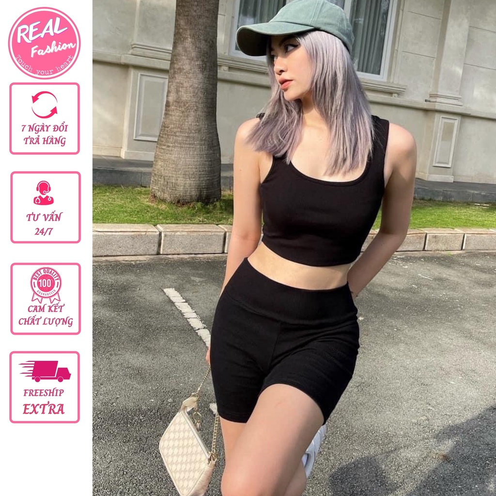 Quần đùi nữ, quần short biker dáng ngắn,cạp cao nâng mông co dãn thấm mồ hôi cực tốt , năng động - Real fashion