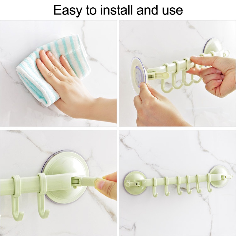 1 Móc Treo Đồ Có Giác Hút Linh Hoạt Bằng Nhựa Tiện Dụng Cho Phòng Tắm/Nhà Bếp