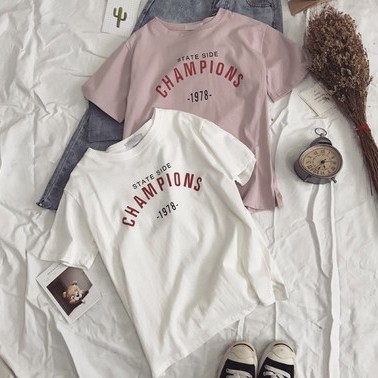 SUXI Áo thun nữ ngắn tay kiểu Hàn Quốc