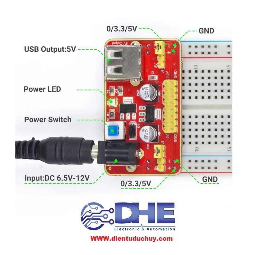 BREADBOARD MB-102, 830 LỖ - 165*55*10MM
