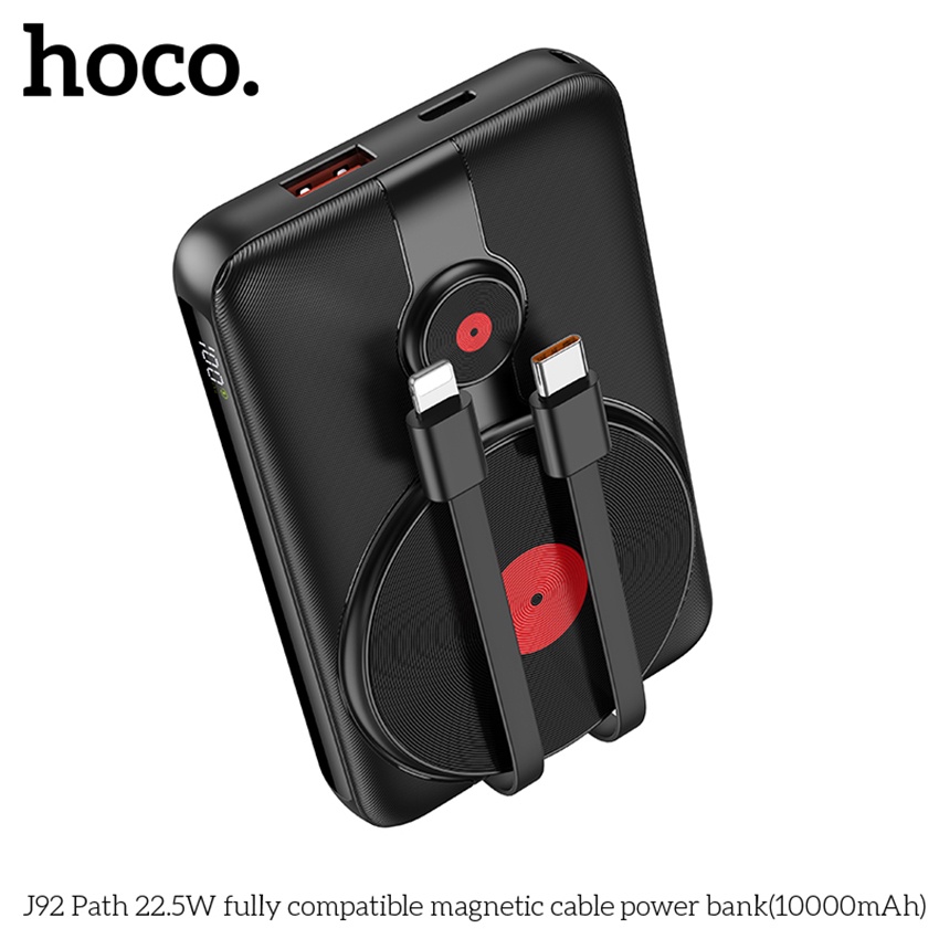 Pin sạc dự phòng Hoco J92 10000mah sạc nhanh 22.5W hỗ trợ sạc không dây có led báo dùng cho các thiết bị BH 12 tháng