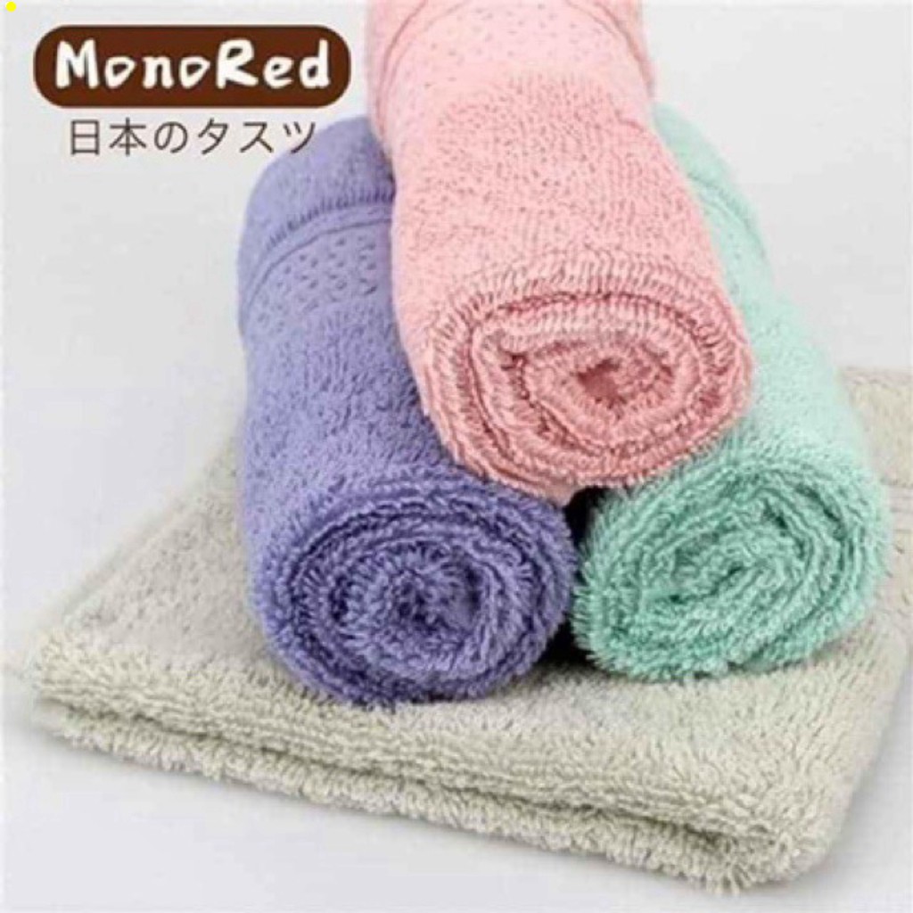 Set 3 khăn mặt Monored xuất Nhật cotton cao cấp mềm mịn 34x34 cm