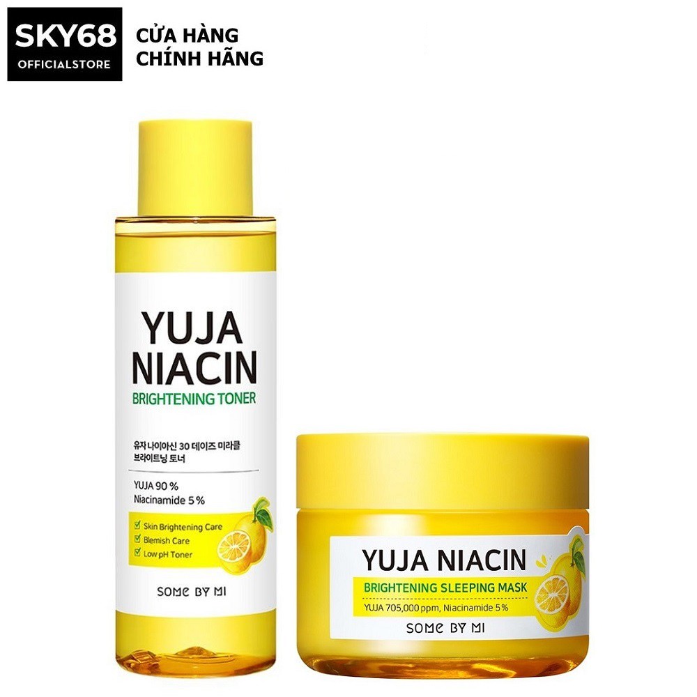 Combo 2 Sản Phẩm Dưỡng Ẩm, Giảm Nám, Trắng Da Some By Mi Yuja Niacin 30 Days (Toner 150ml + Mặt nạ ngủ 60g)