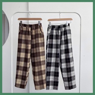 Quần CARO ỐNG SUÔNG NÂU - XÁM ĐEN - ĐEN Nam Nữ Unisex - La Mode