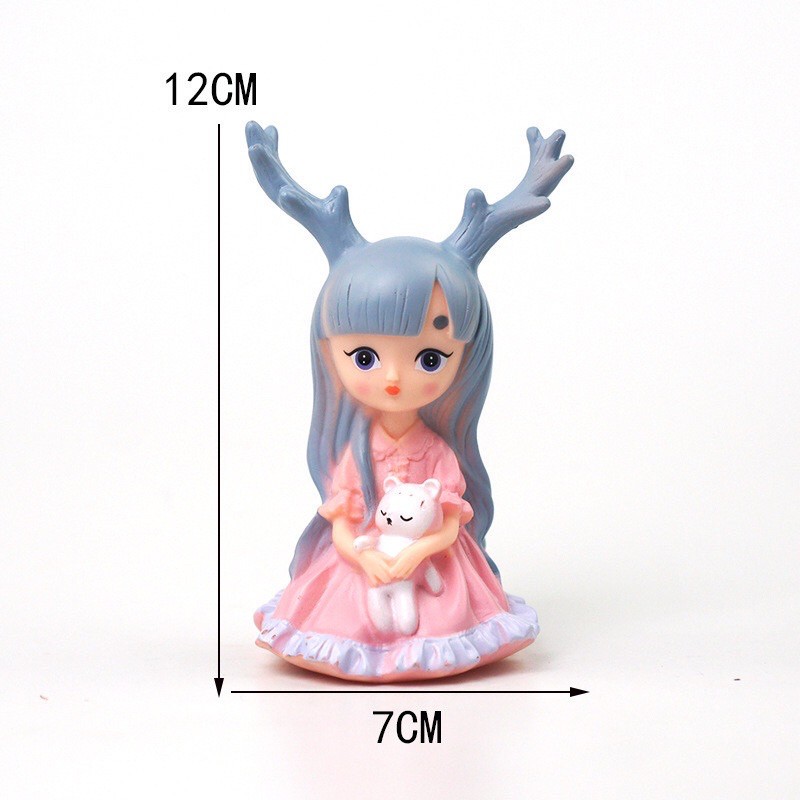 Bé gái dễ thương trang trí bánh sinh nhật, phụ kiện bánh kem