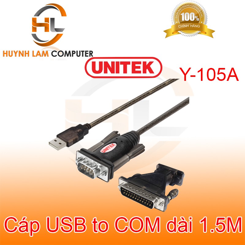 Cáp chuyển đổi USB sang Com RS232 1.5m Unitek Y105A