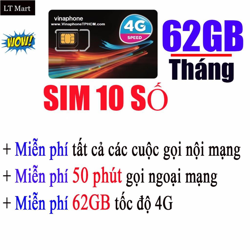 SIM VINA 4G 10 SỐ GÓI VD89 TẶNG 60GB/THÁNG FREE GỌI NỘI MẠNG