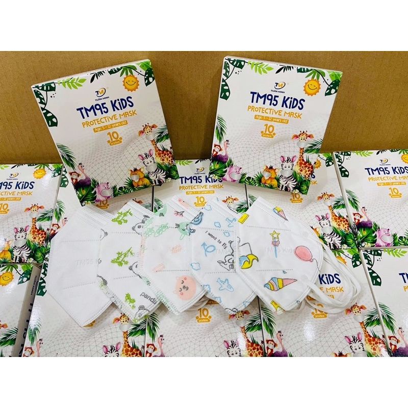 [Chính Hãng](Combo hộp 10c) Khẩu Trang N95 Trẻ Em Tuấn Minh Dành Cho Trẻ Từ 5_12 Tuổi Hàng Chính Hãng Có Kháng Khuẩn