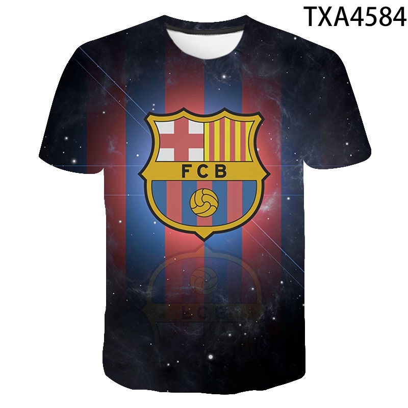 Áo Thun Tay Ngắn In Hình 3D Đội Bóng Barcelona 2022 Thời Trang Mùa Hè Cho Nam Và Nữ