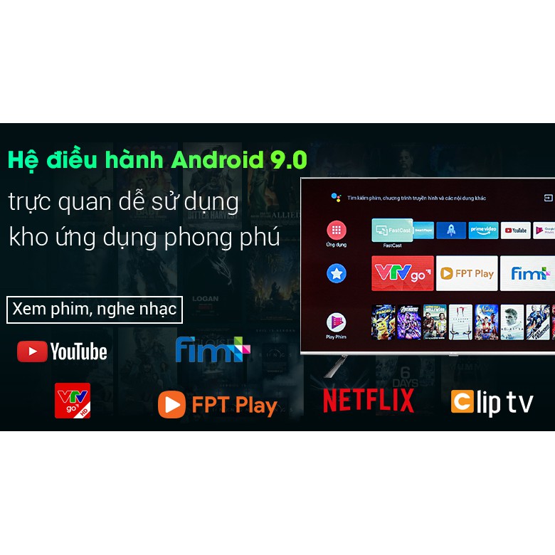 Android Tivi Casper 55 inch 55UG6000, Tivi 55in giọng nói thái lan giá rẻ.