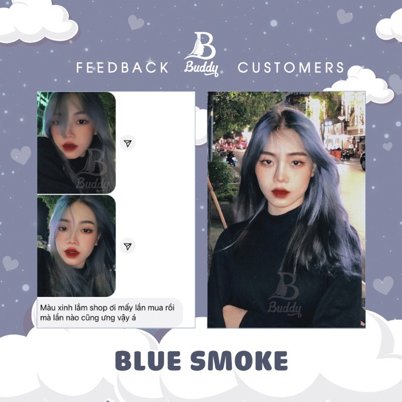 Thuốc nhuộm tóc Xanh khói / Blue smoke Buddyhairs | BigBuy360 - bigbuy360.vn